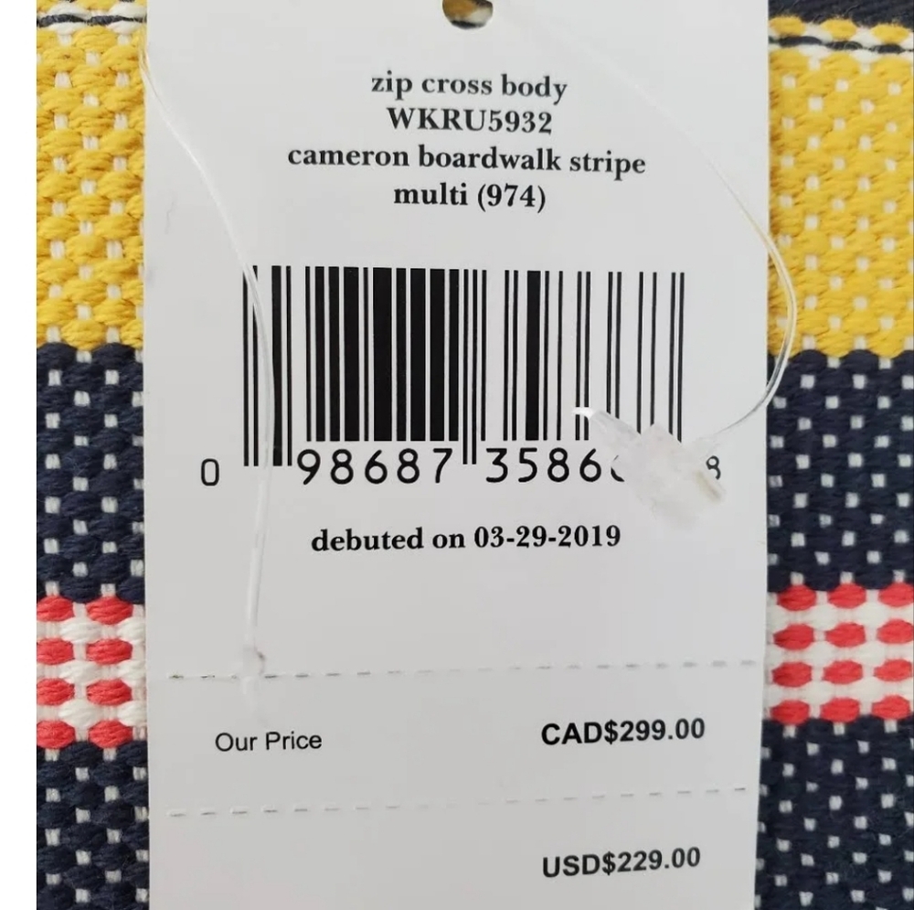Kate Spade Cameron Boardwalk Stripe Crossbody,NWT - Picture 2 of 6